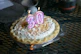 A birthday pie with "30" candles.