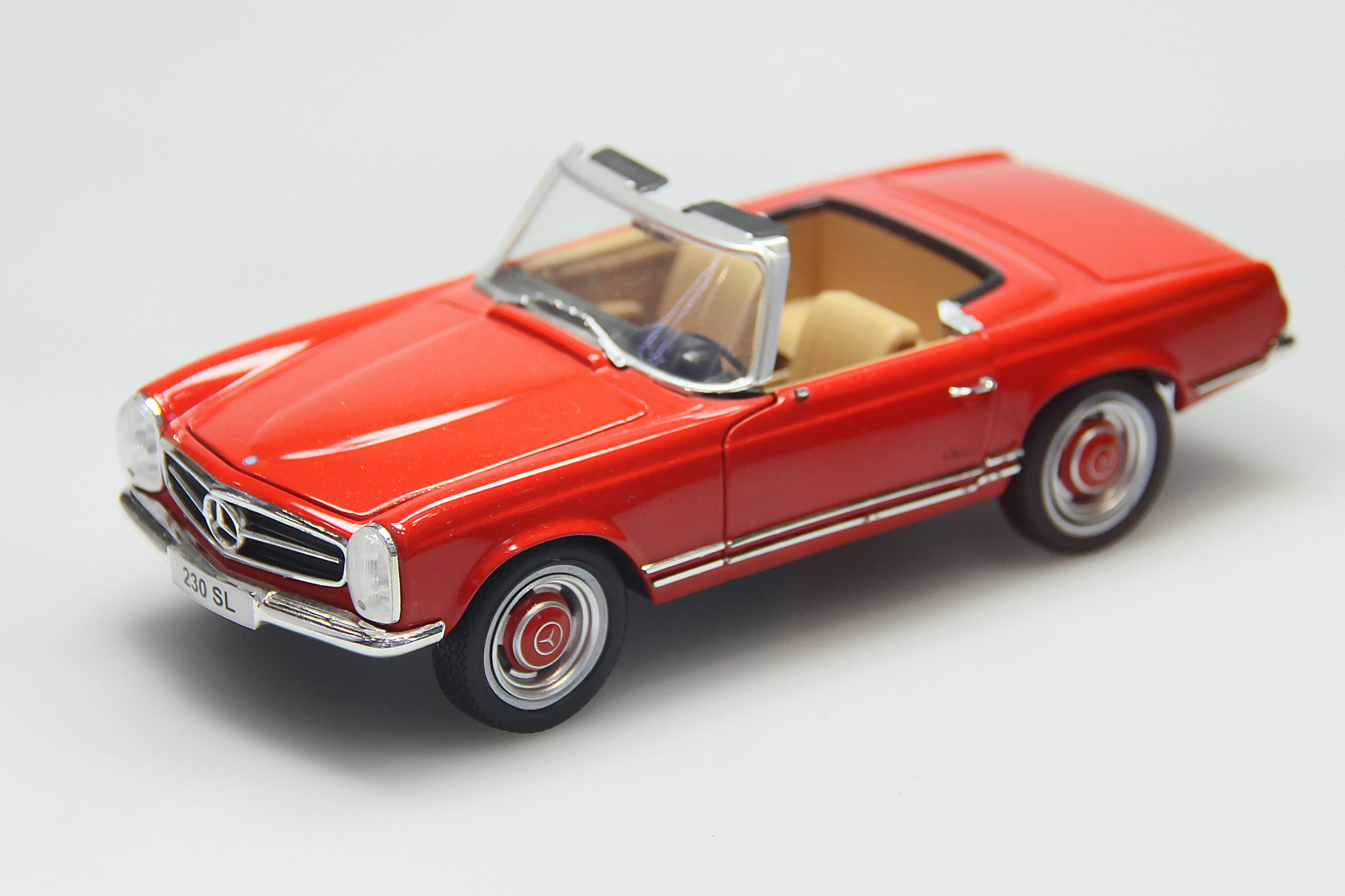 A red convertible car toy is shown.