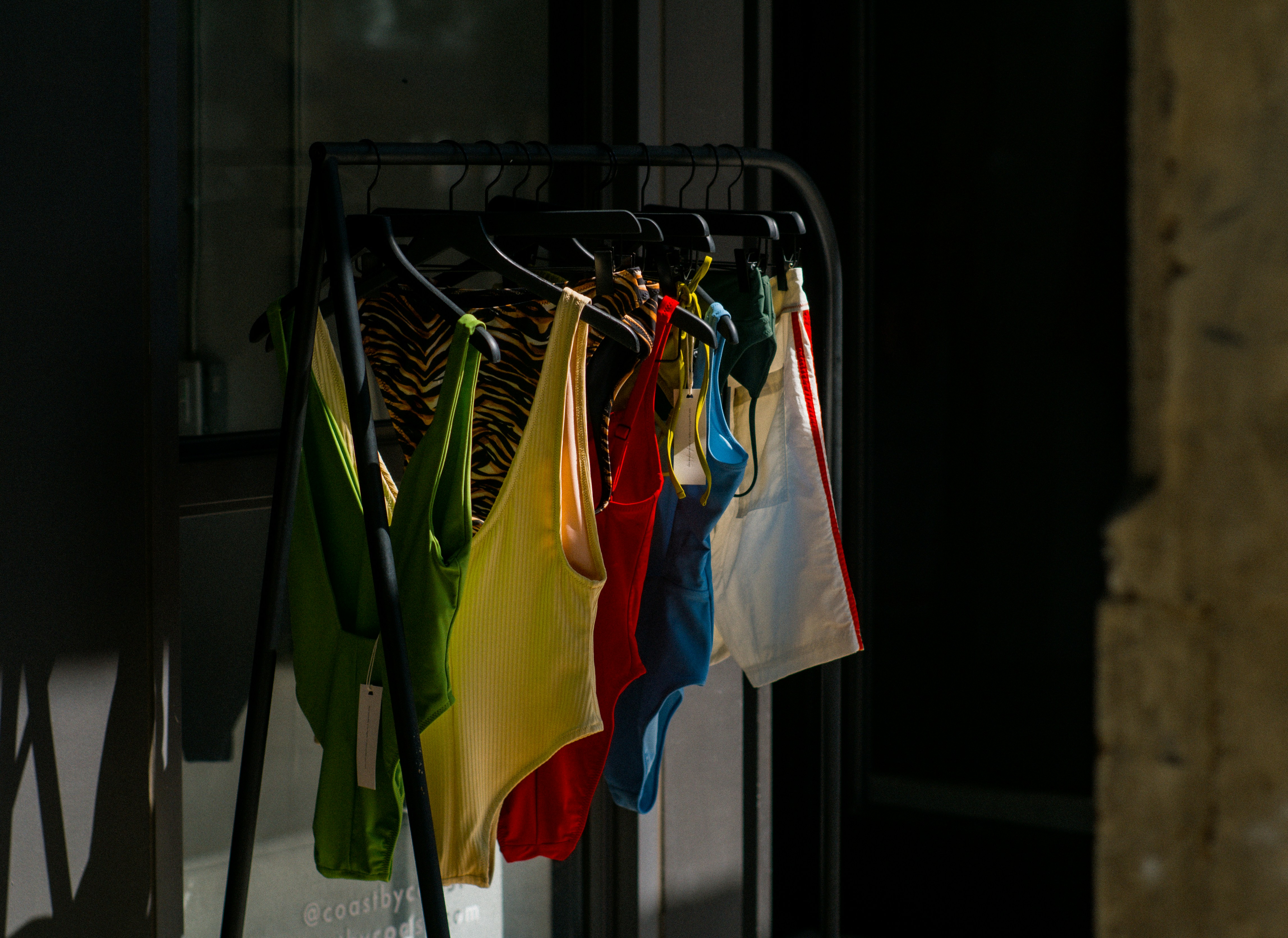 colorful leotards hanging