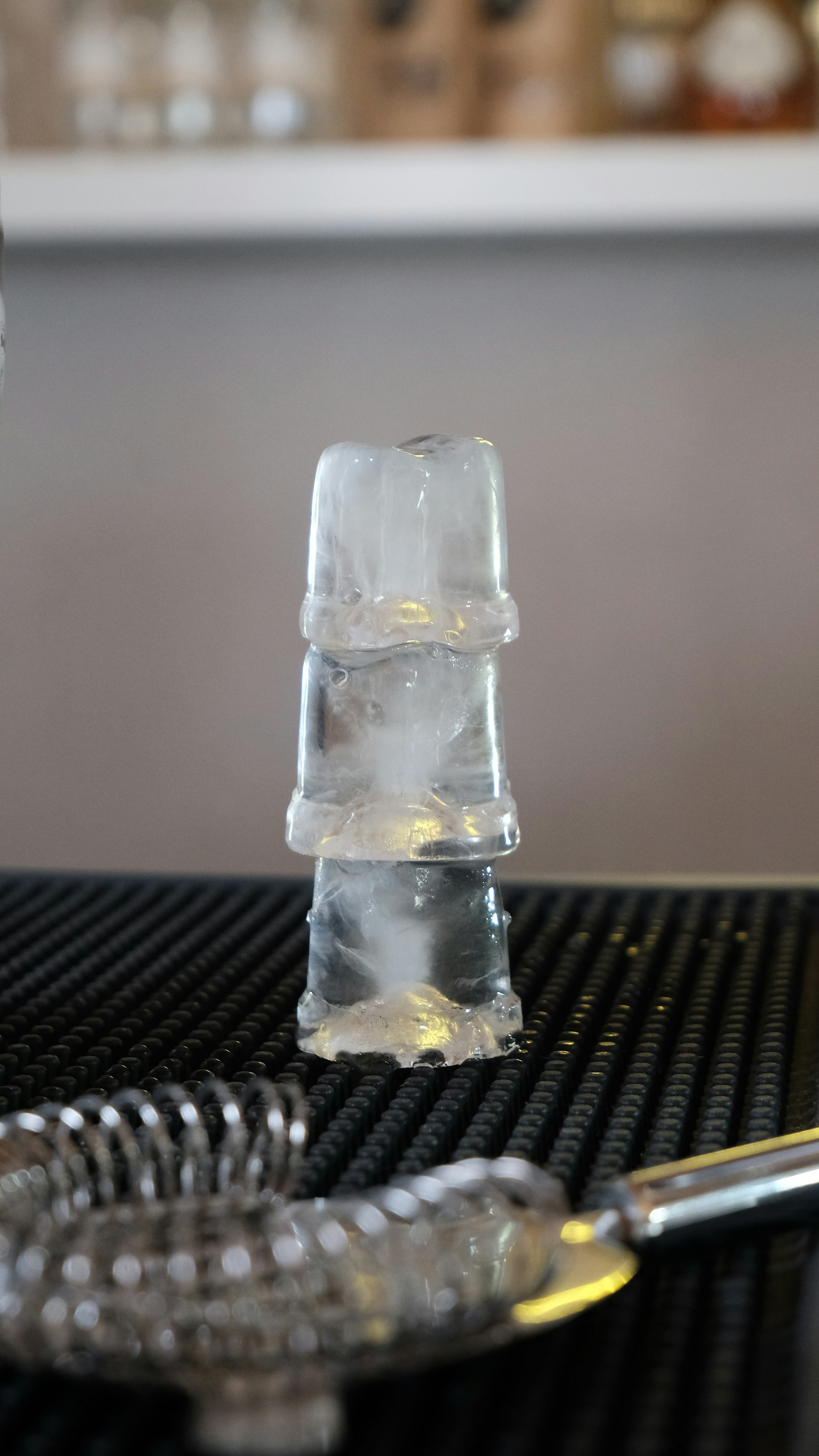 Three ice cubes stacked up.