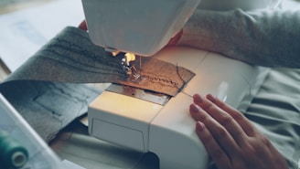 Someone is using a sewing machine.