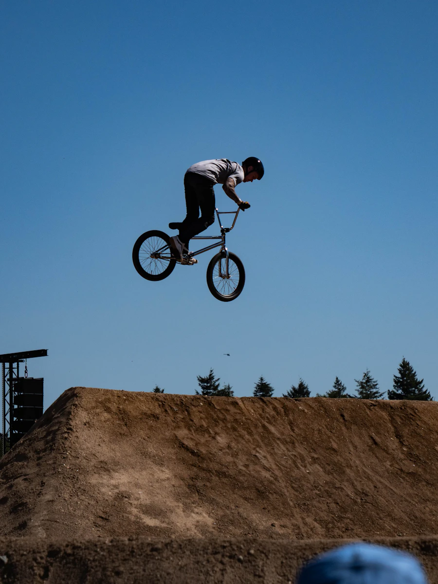 BMX rider mid-air trick