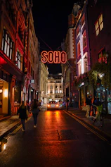A night view of soho, london.