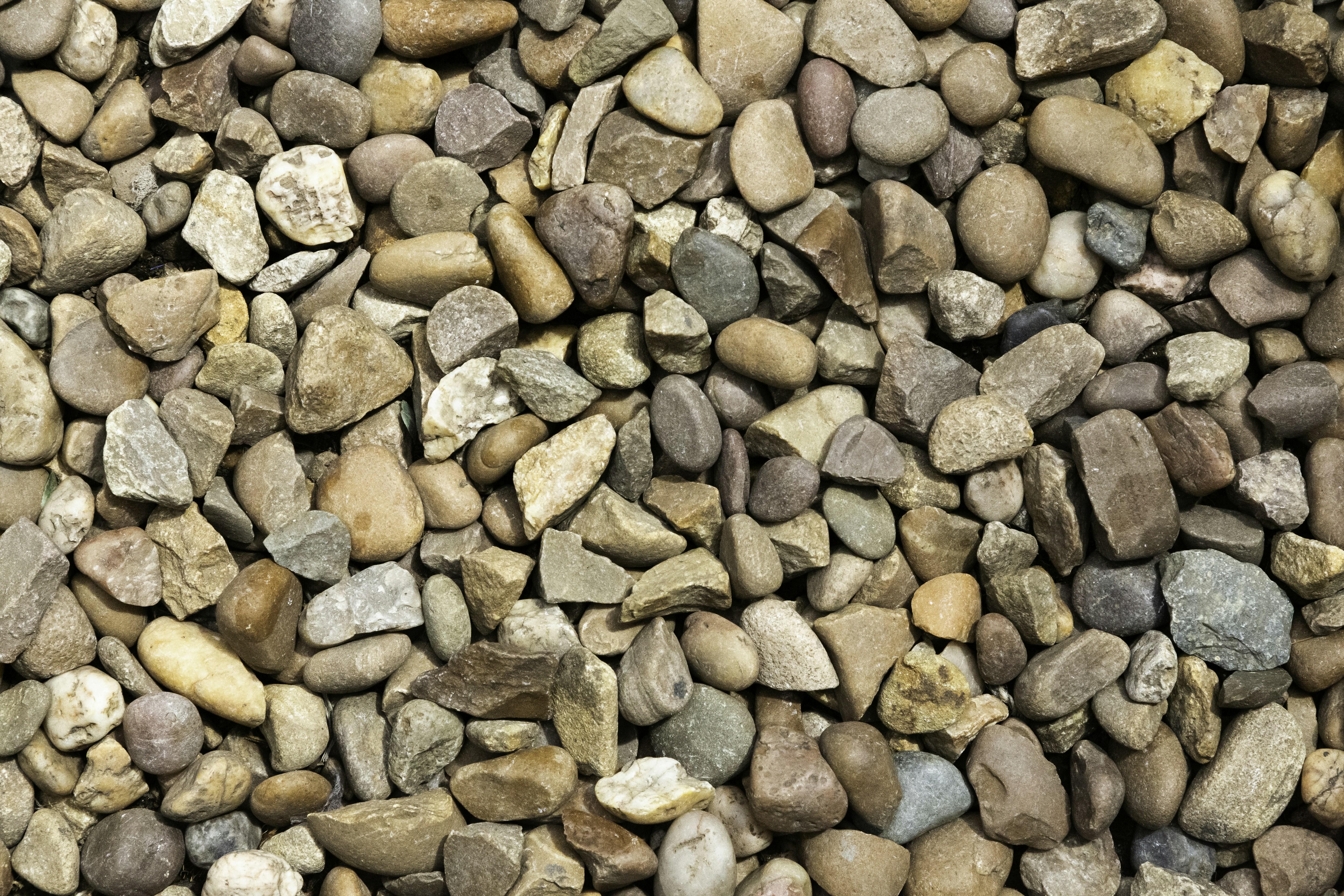There is a close-up image of various small pebbles.