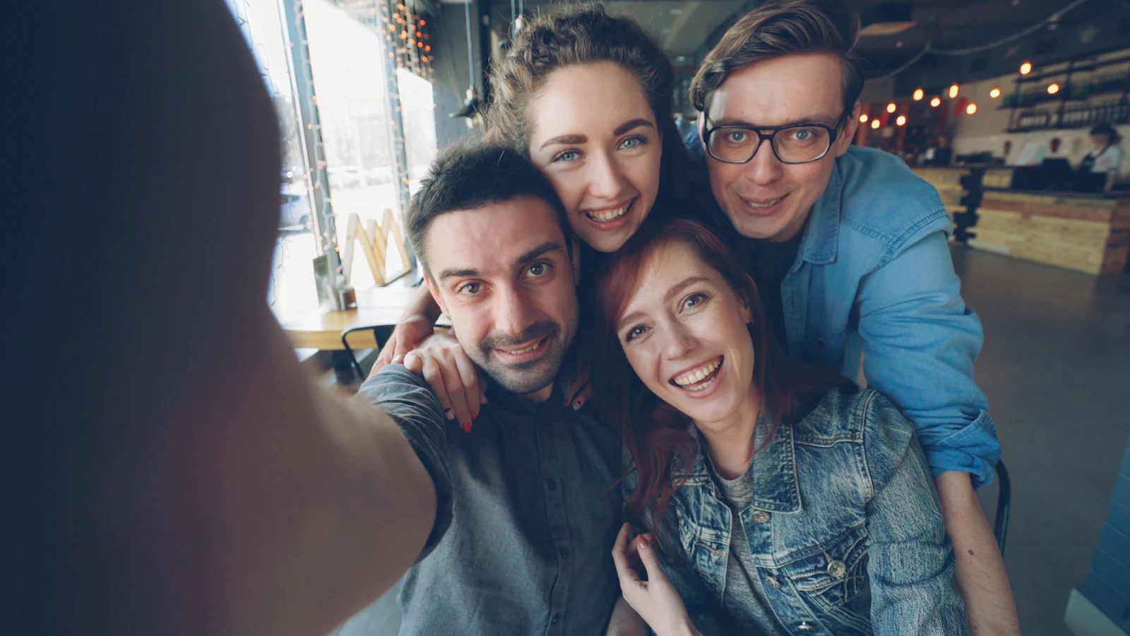 Friends smiling together