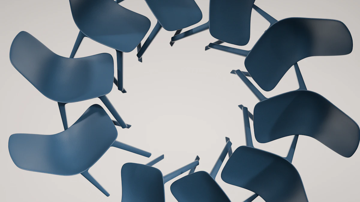 Chairs arranged in a circle seen from above