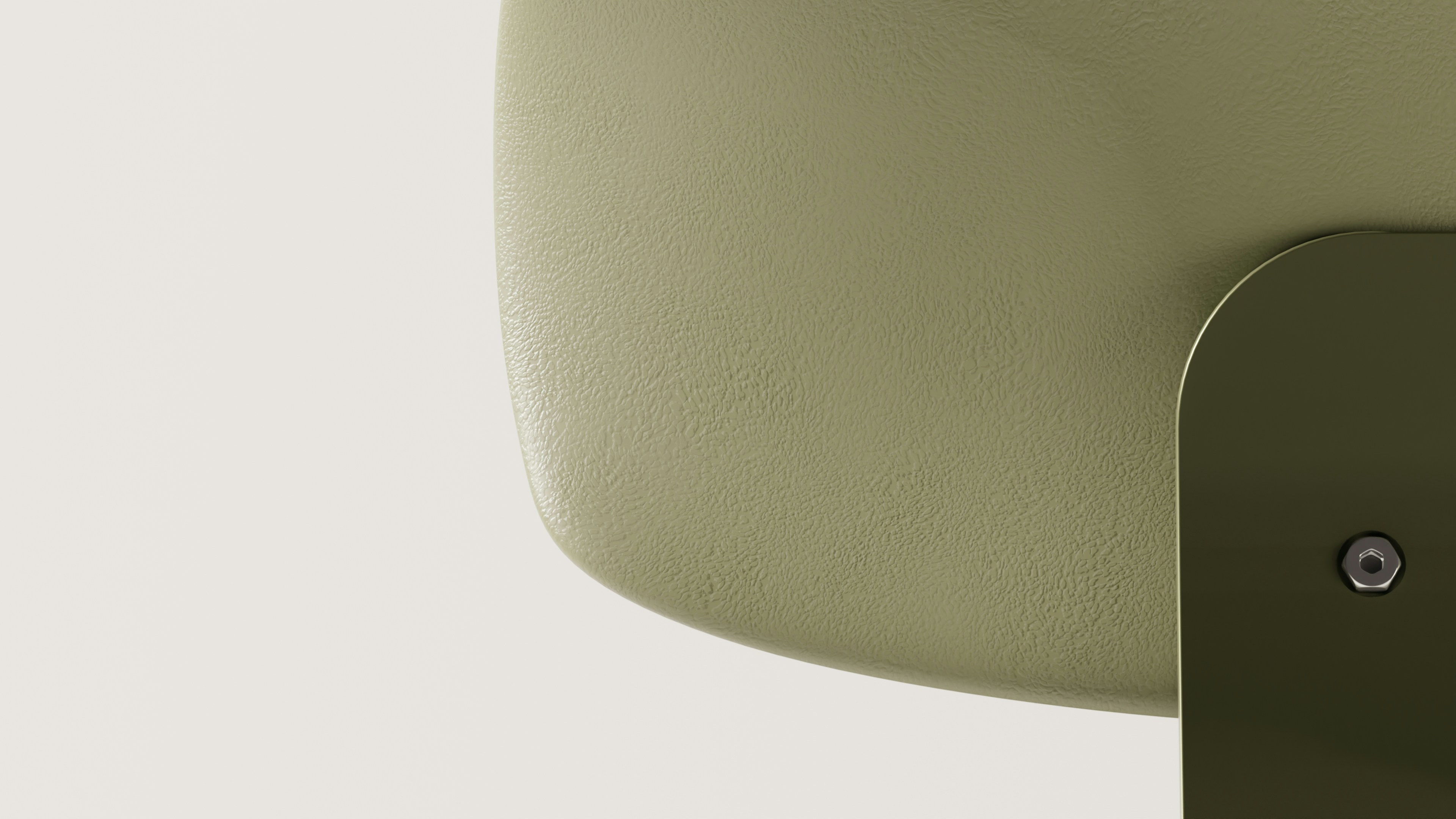 A close-up of a rounded, green object.