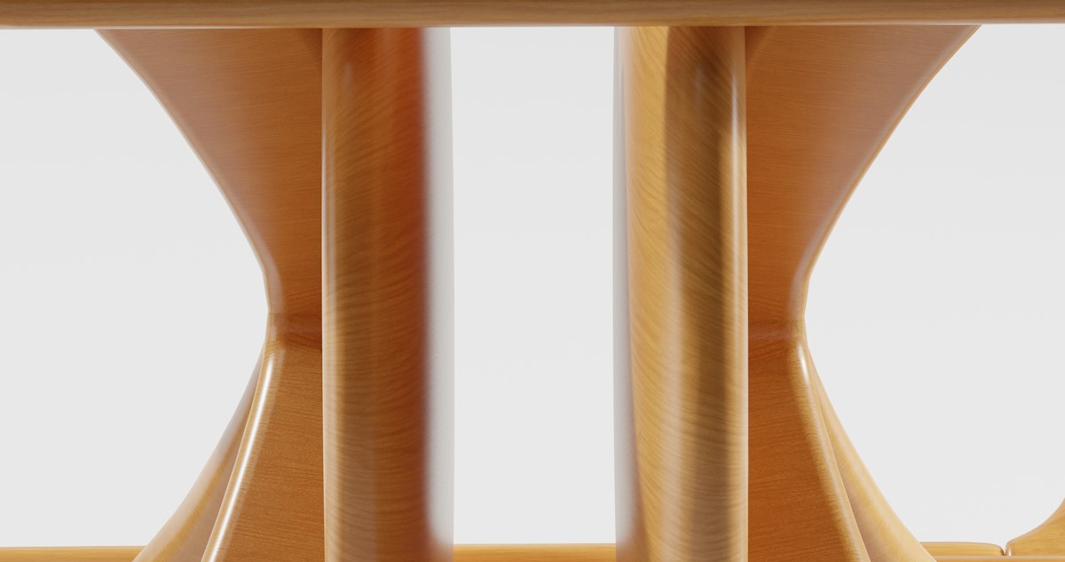 Close-up of wooden chair legs and joinery useful for furniture identification photos