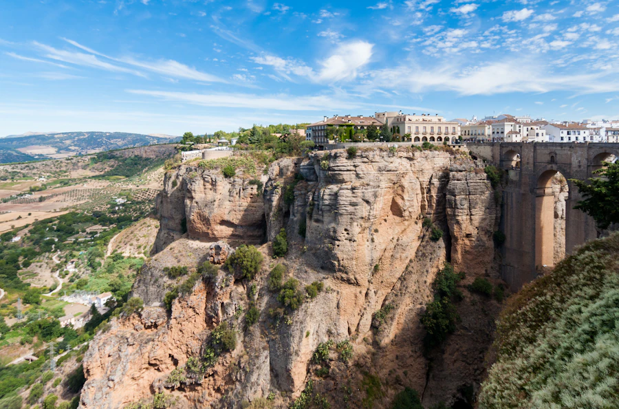 View over the rocky gorge of Ronda