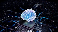 A brain over cpu represents artificial intelligence.