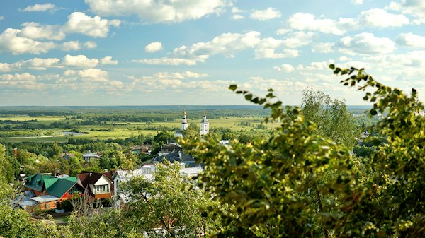 The Klyazma plain from the edge of the old town — Vladimir, Russia