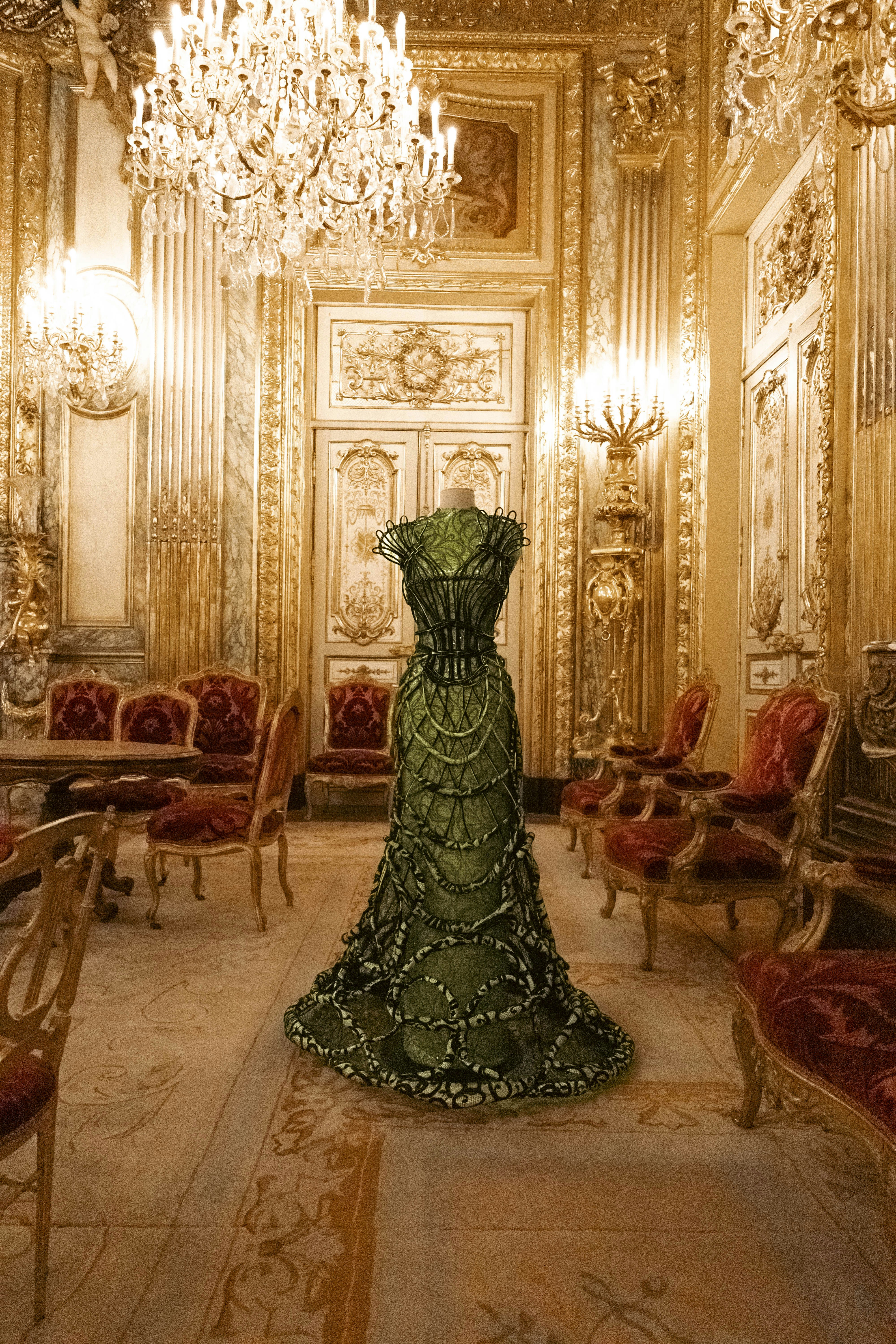 Elegant gown in room