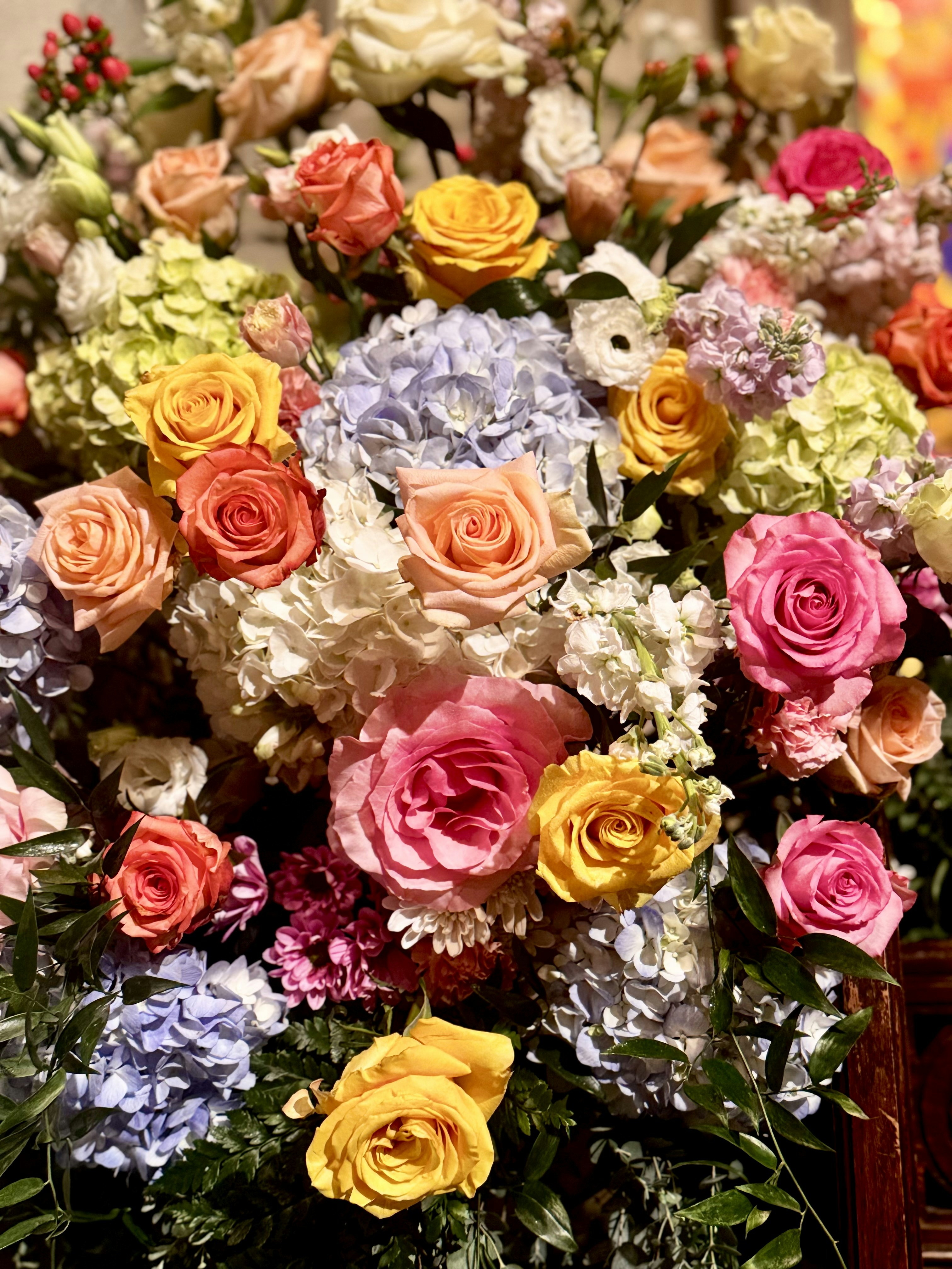 A colorful bouquet of vibrant flowers.