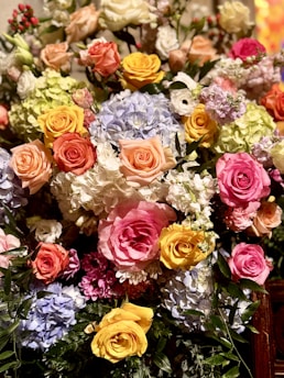 A colorful bouquet of vibrant flowers.