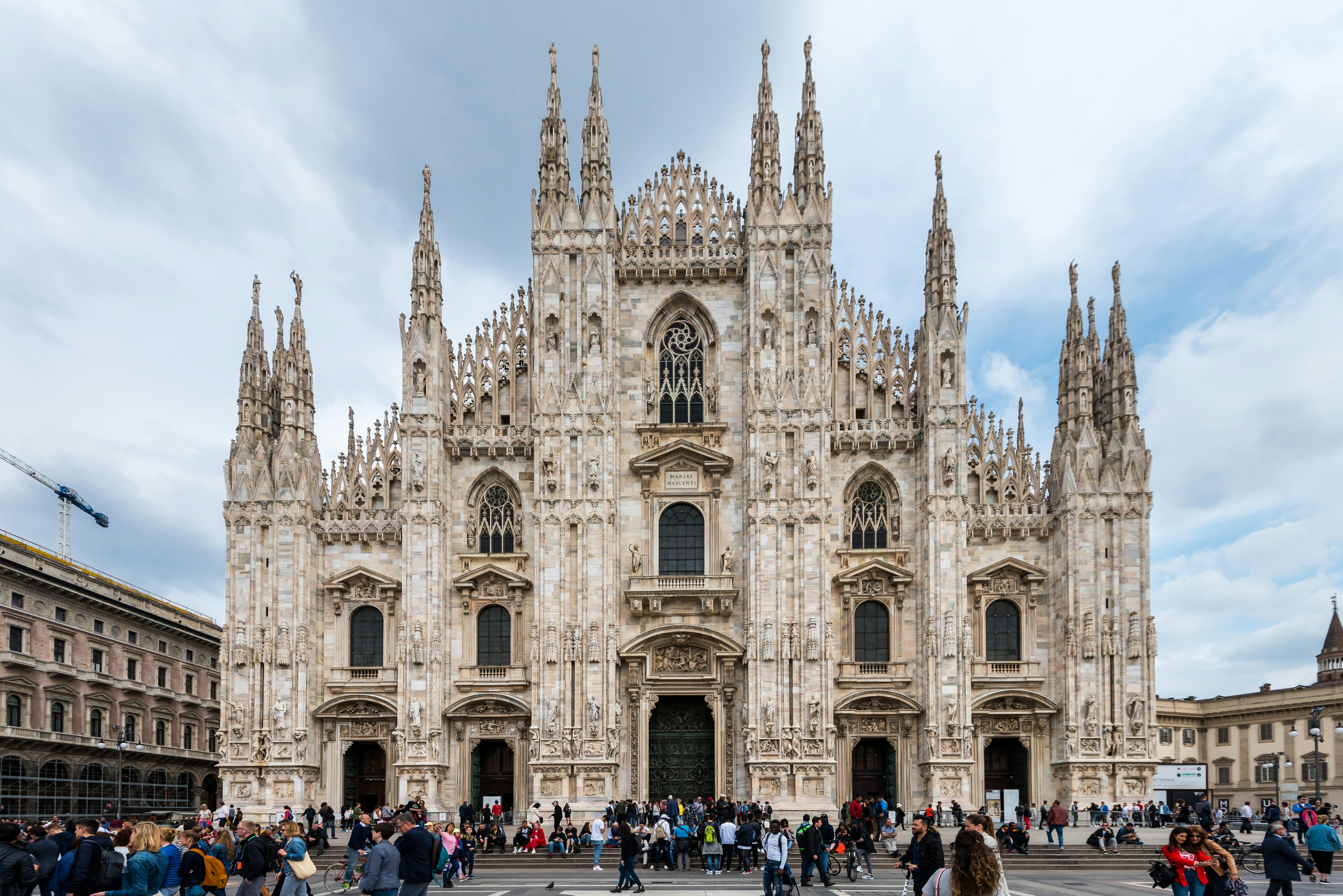 The milan cathedral stands majestic and grand.
