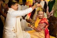 A wedding ceremony is taking place.