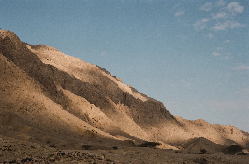 Sunlit slopes of Jebel Hafeet near Al Ain