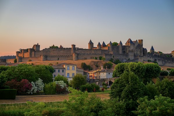 The Cité at sunset — Carcassonne, France
