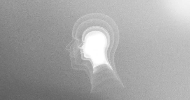 Silhouette of a head with layered outlines