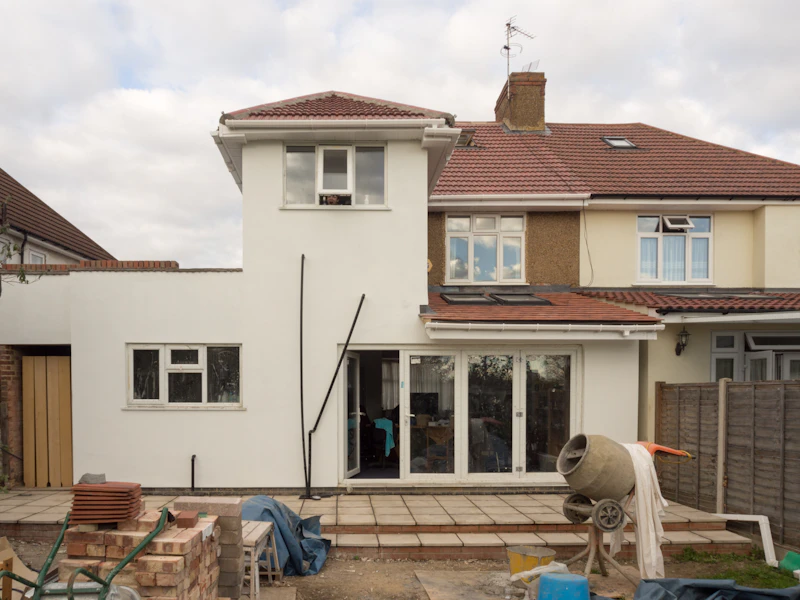 House extension with new windows installed in the wall