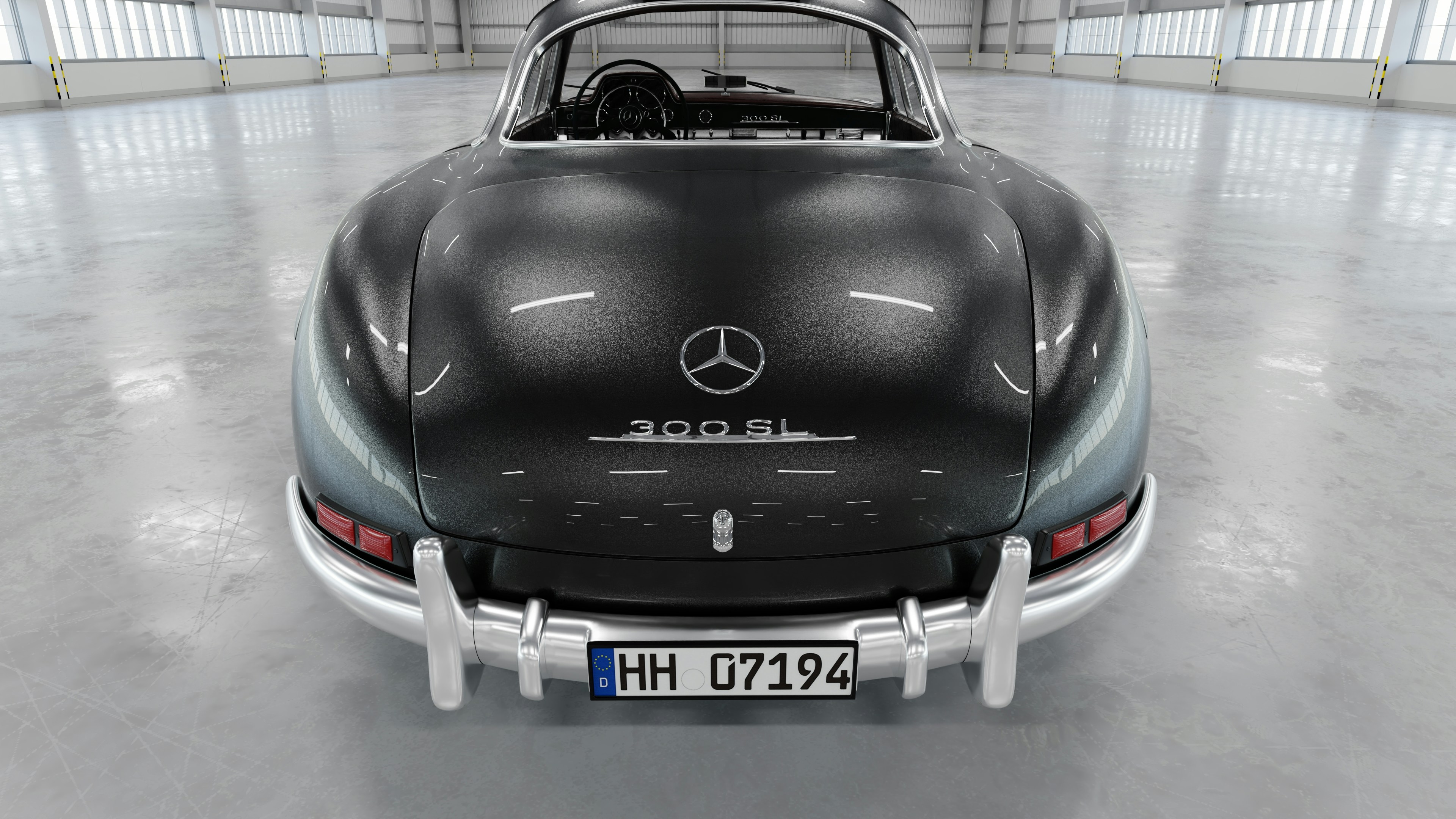 Un Mercedes-Benz elegante y clásico se exhibe perfectamente.