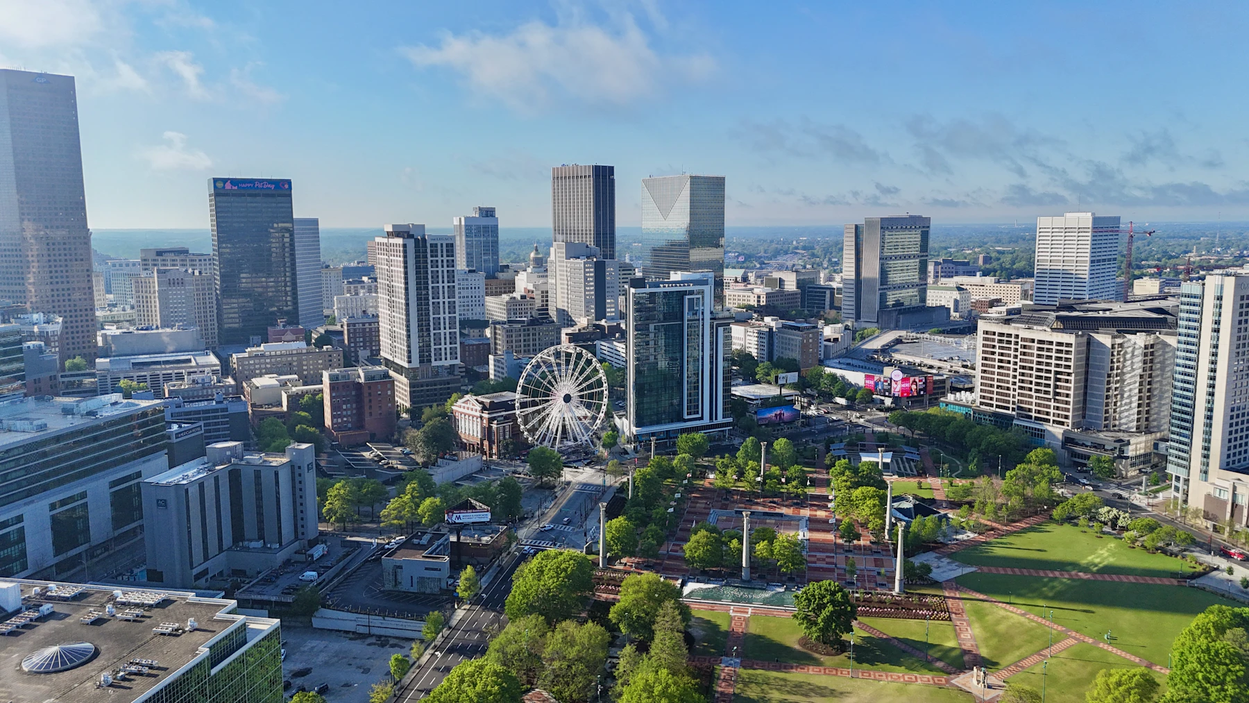 Aerial view of the Atlanta, Georgia skyline