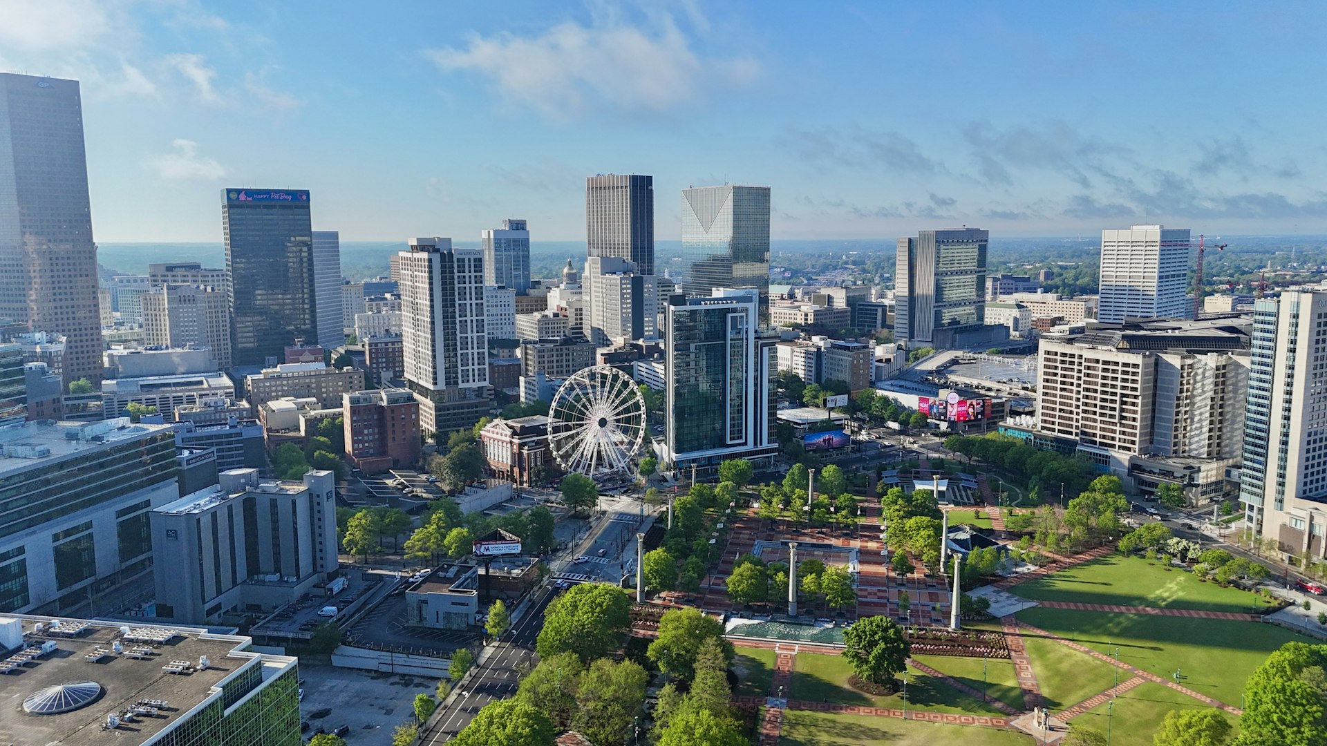 Atlanta skyline at sunset