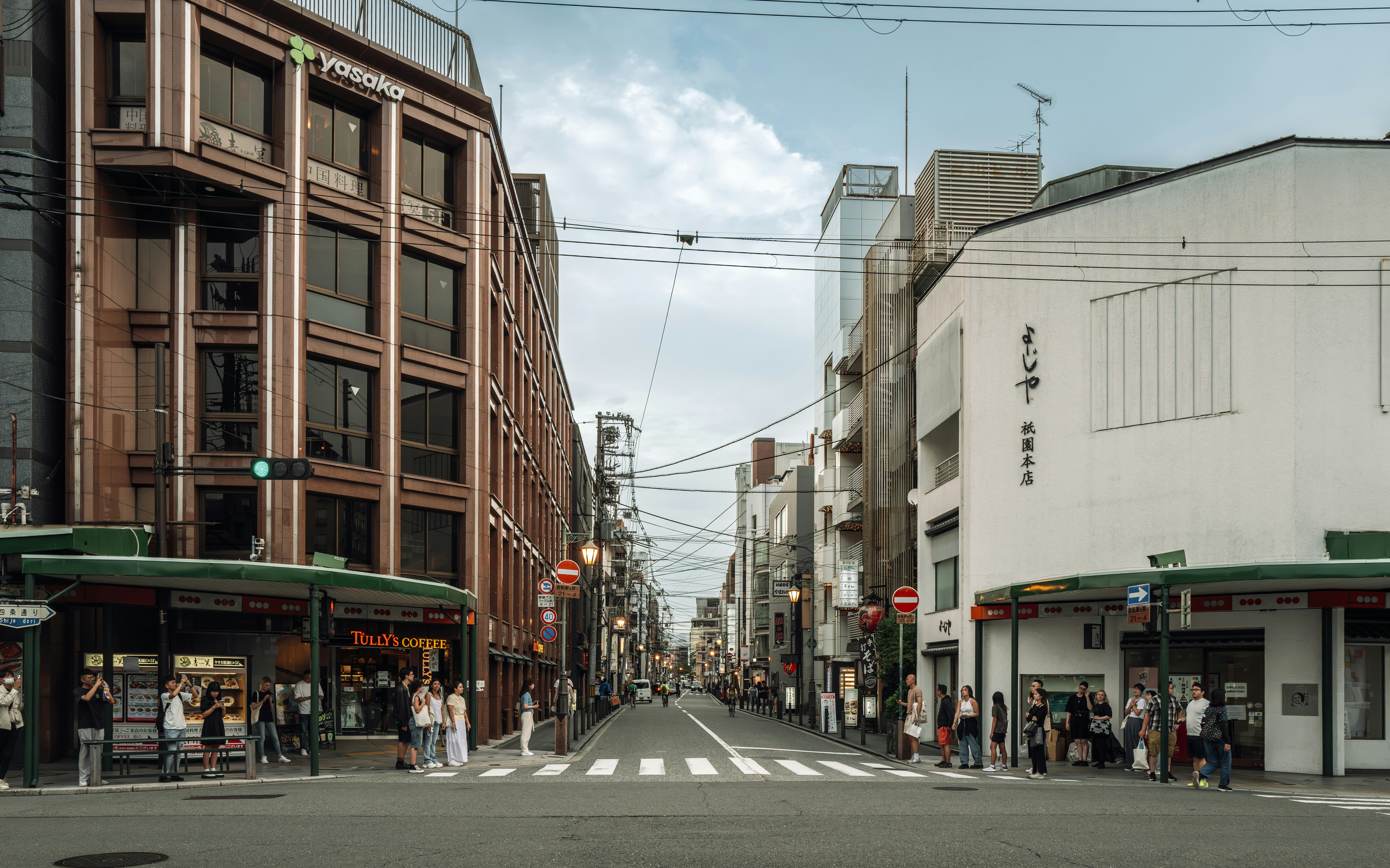 Street scene with buildings in an urban setting.