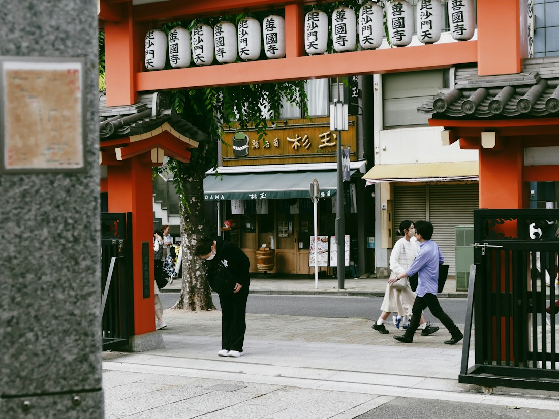 Wooden houses in the old-town lanes of Yanaka, Tokyo
