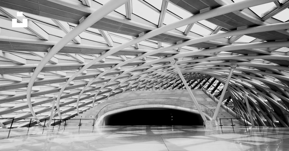 The interior view shows an architectural structure. photo – Free ...