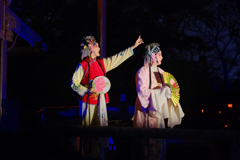 Suzhou classical garden Kunqu opera performance at night