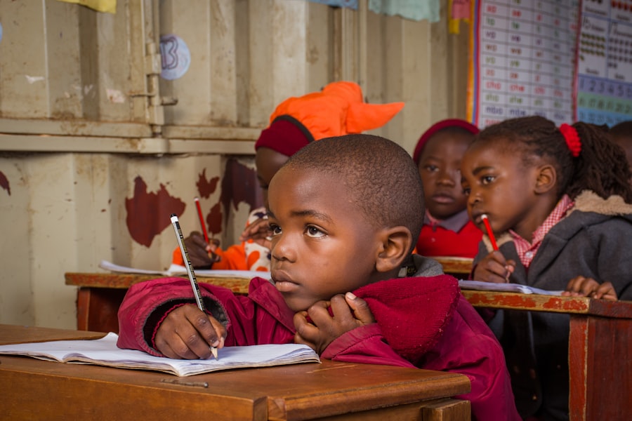 Students focused on their schoolwork in a Nigerian classroom
