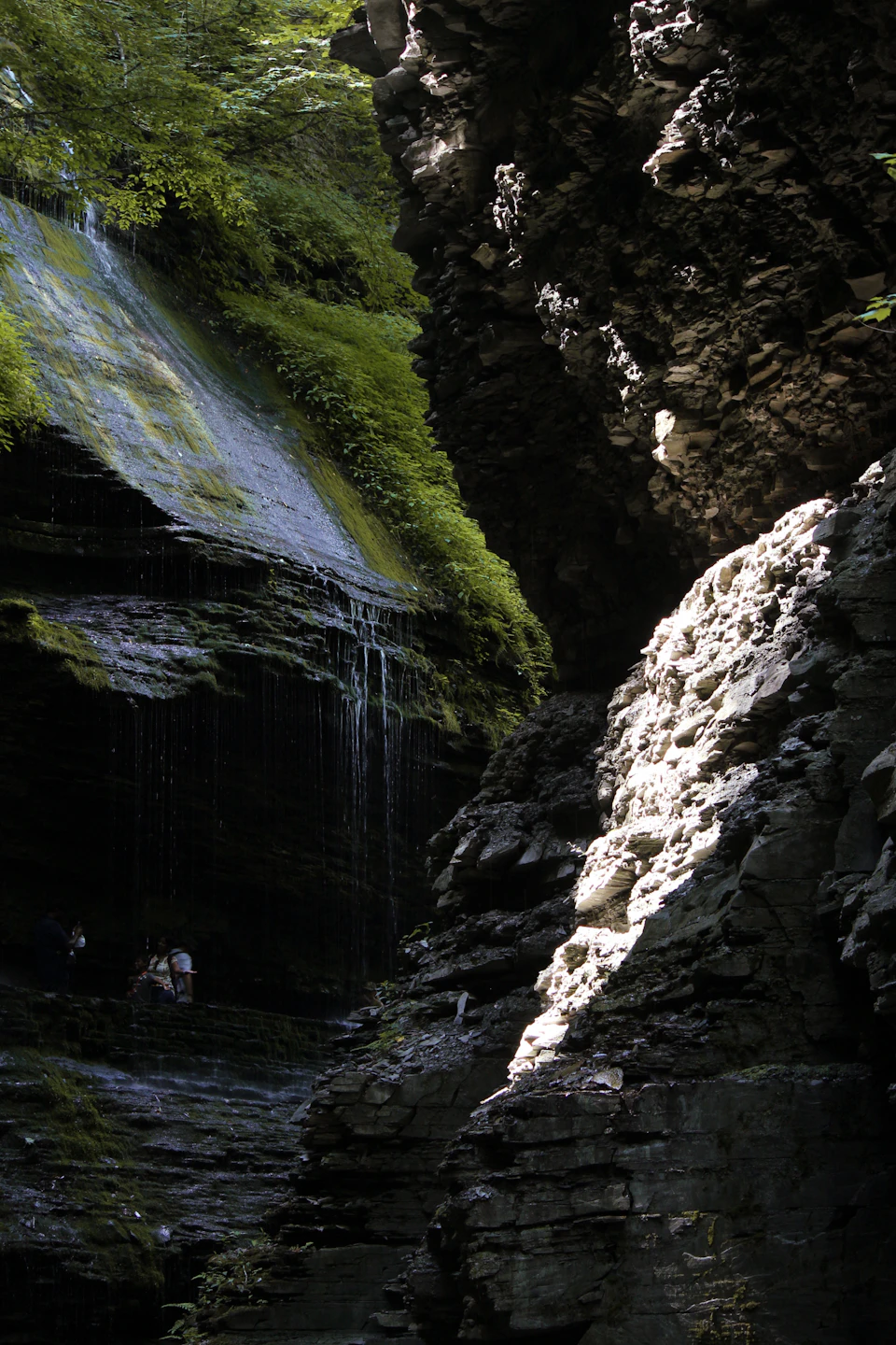 Waterfall flowing through Watkins Glen
