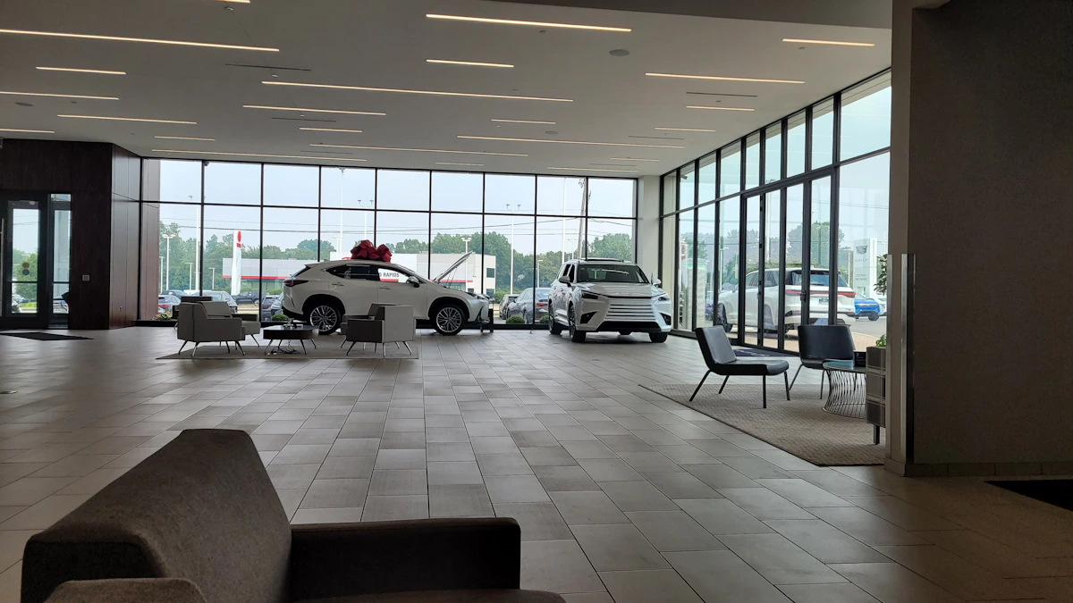 Modern automotive dealership showroom