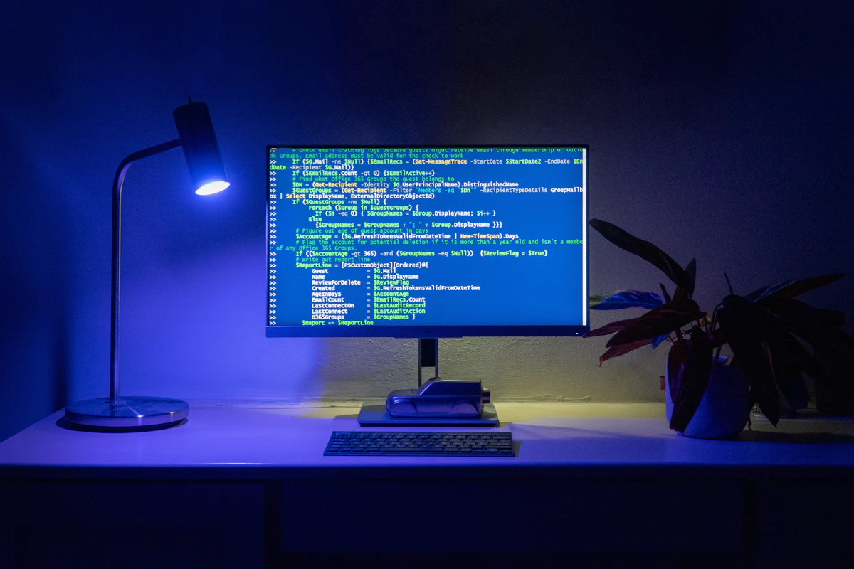 Code displayed on a computer screen