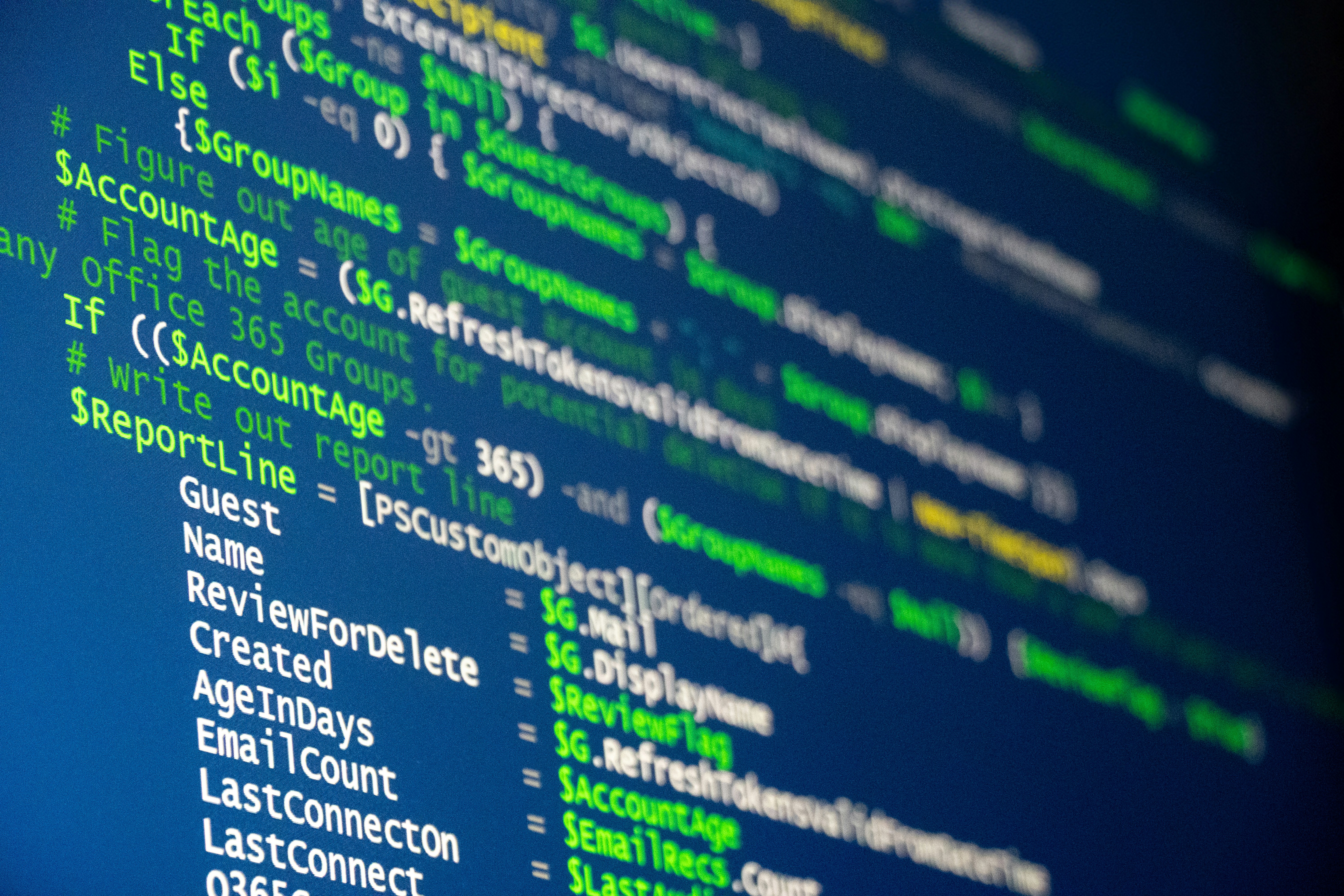 Code on a screen representing framework development.
