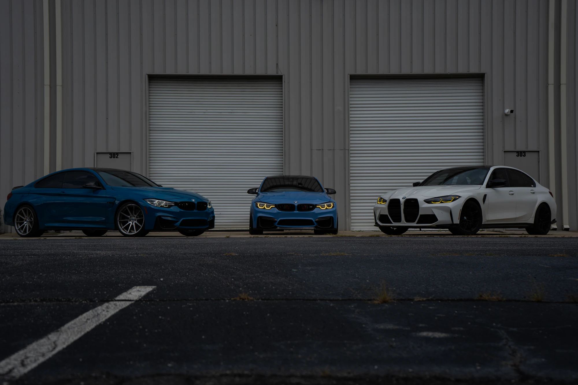Three BMWs lined up — used sales stock
