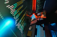 Close-up of a computer screen showing software code