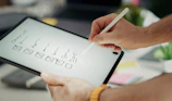 Writing on a checklist with a stylus.