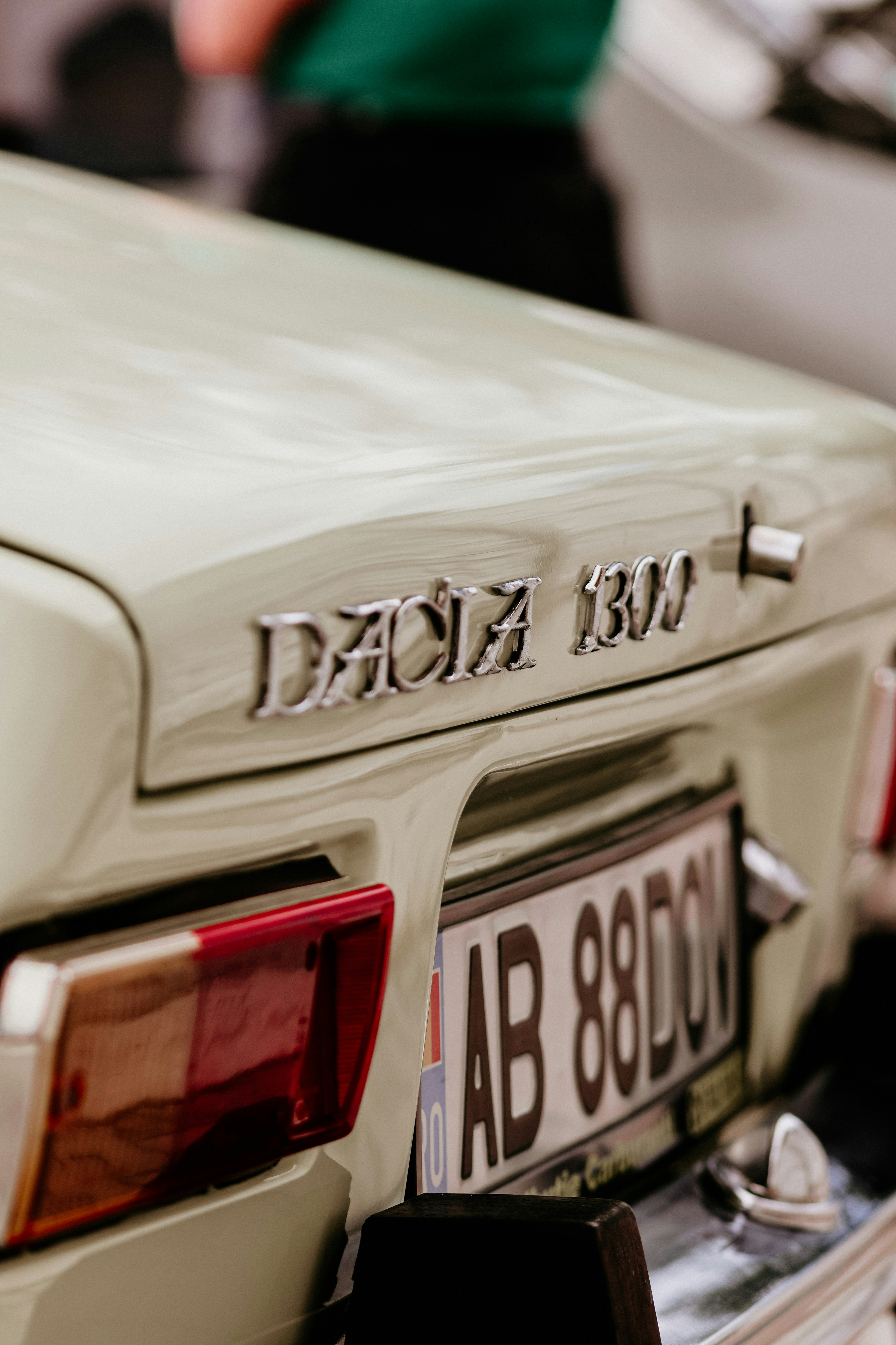 A vintage dacia 1300 car is showcased.