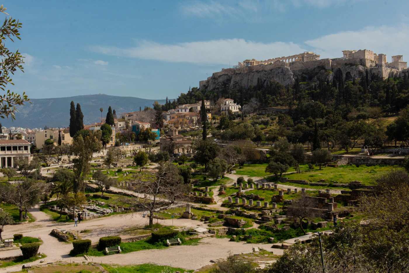 Ruins of the Ancient Agora of Athens below the Acropolis