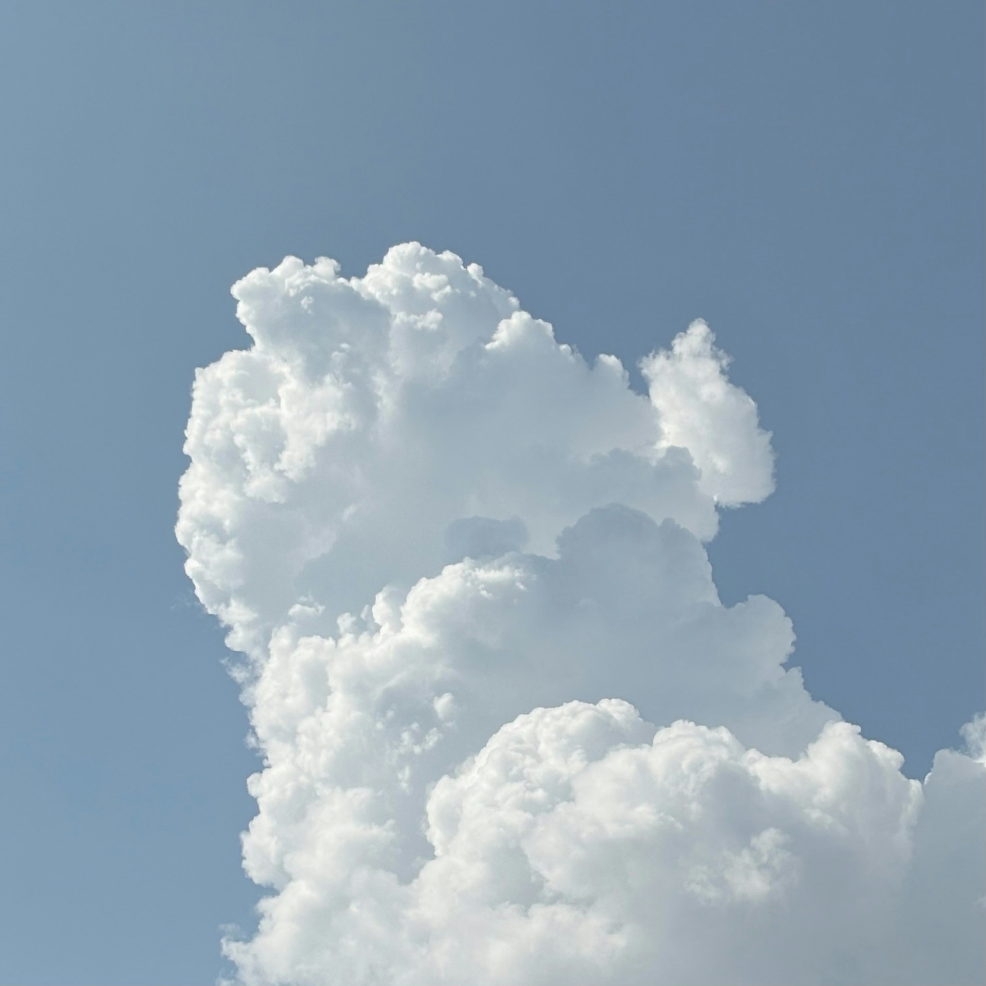 Fluffy cloud against a beautiful blue sky.