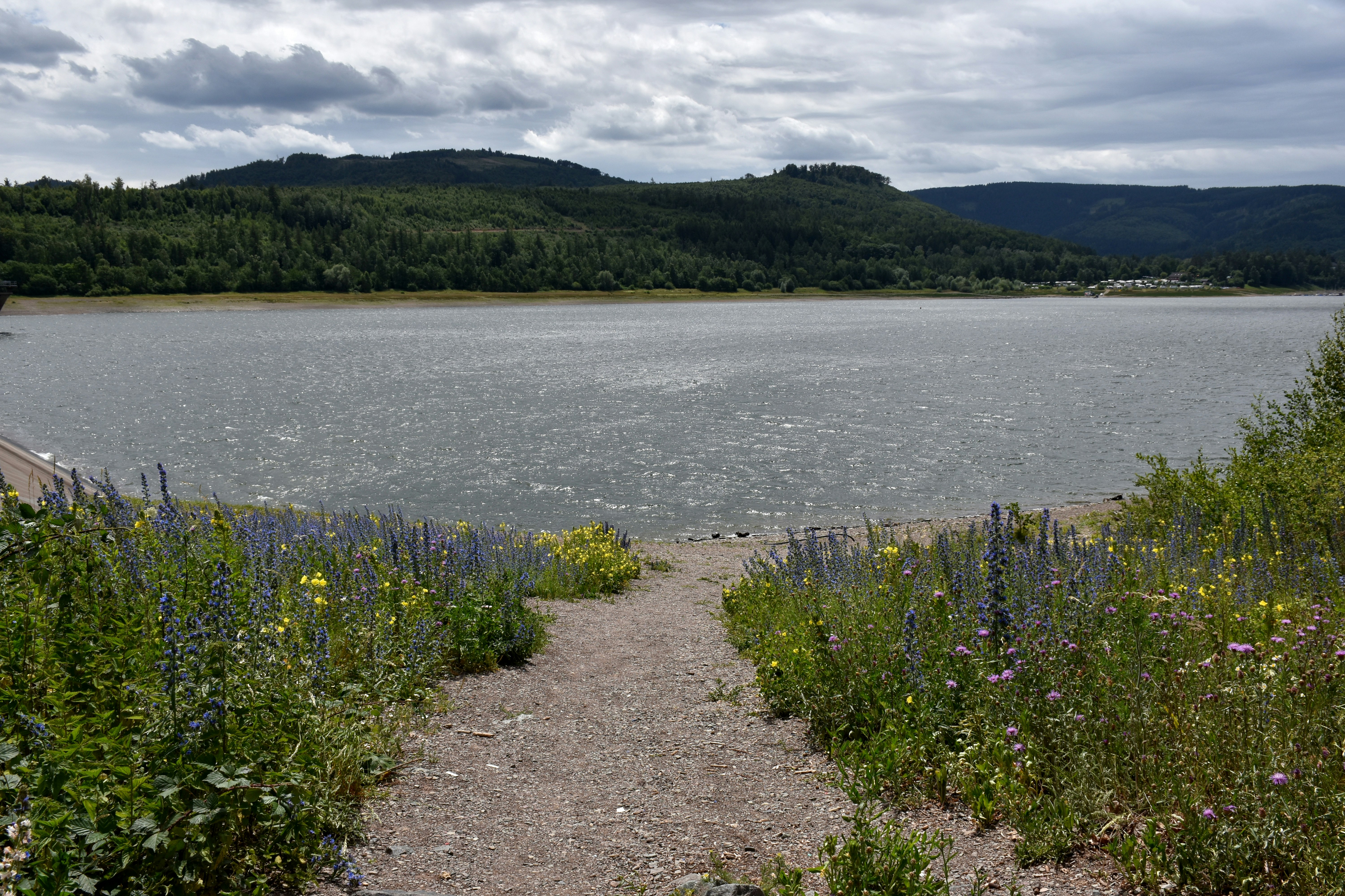A reservoir with dam (Travel - Europe)