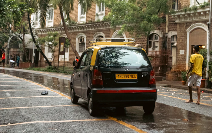 Taxi cab on the road
