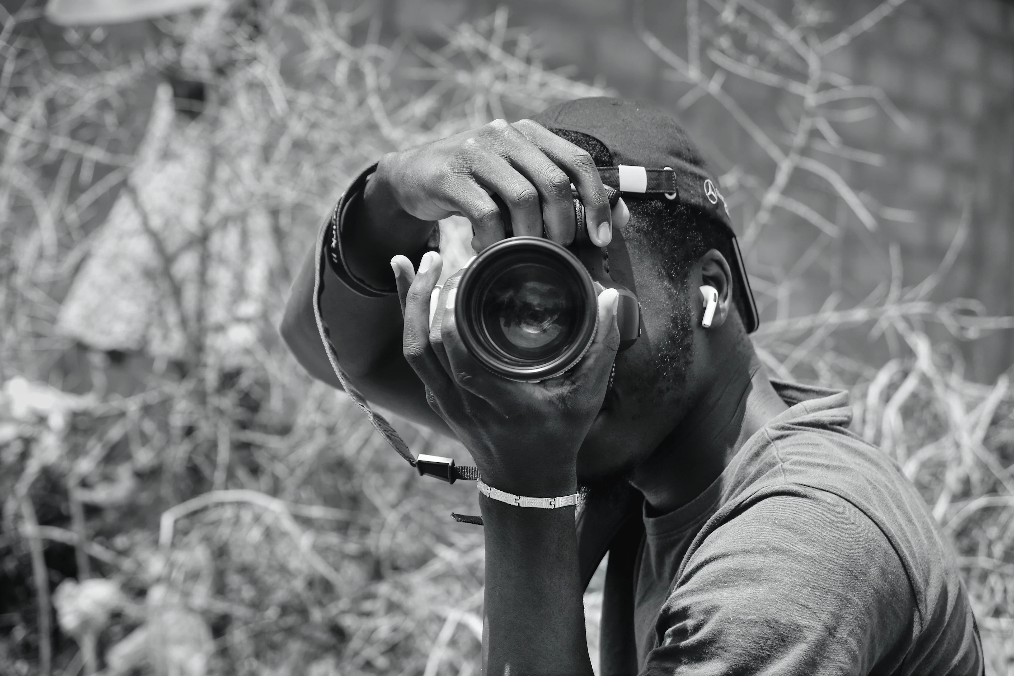 Photographer focusing a shot