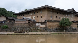 Traditional chinese architecture building by the water.