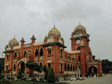 A beautiful, red-brick building with domes in Indore