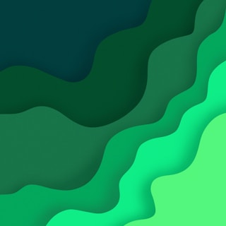 Green layers create an abstract and vibrant design.