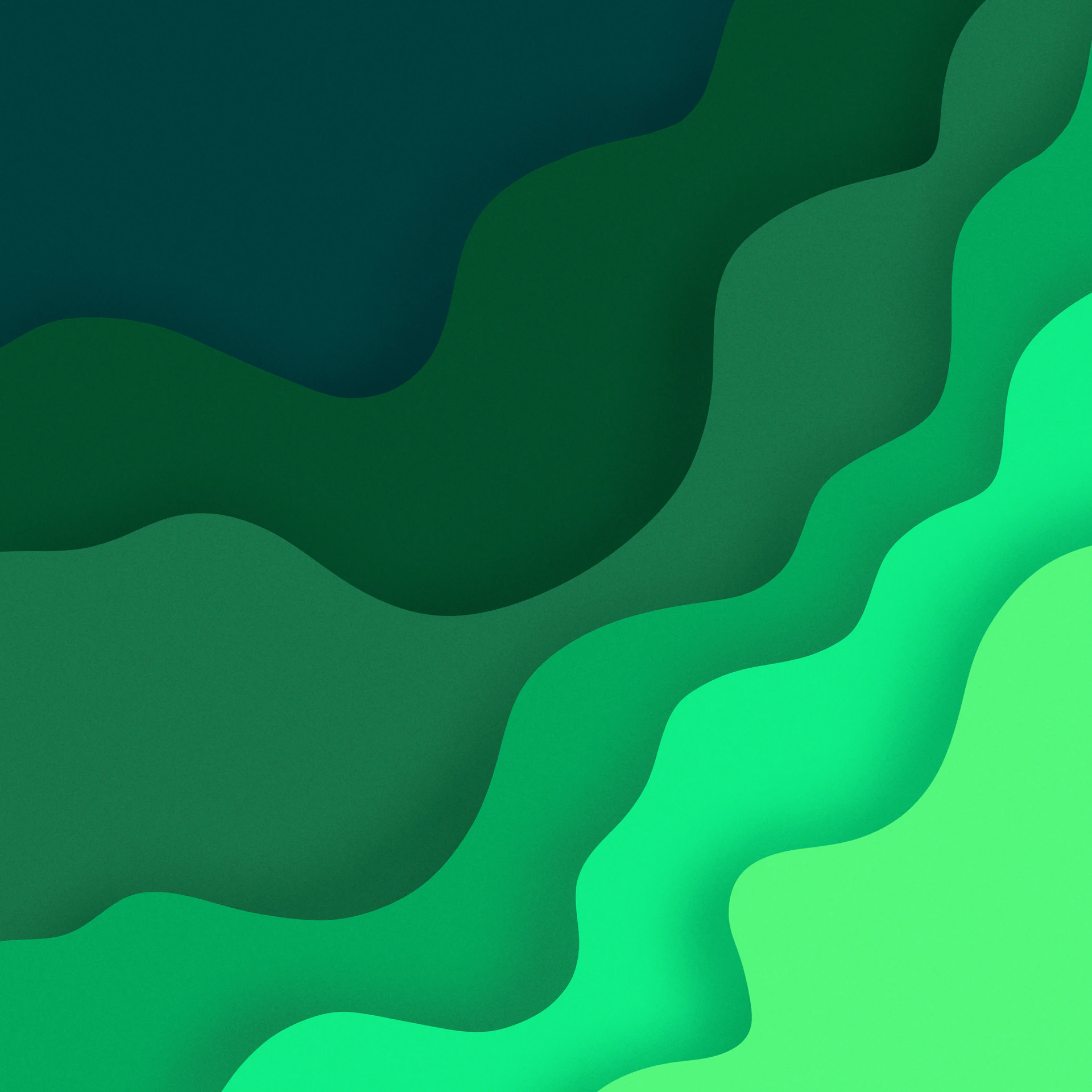 Green layers create an abstract and vibrant design