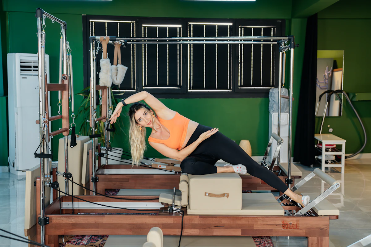Pilates studio with reformer equipment